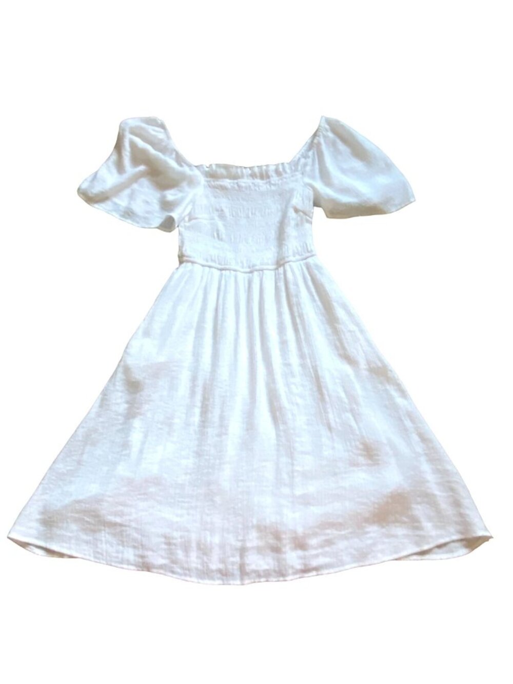 Staccato Womens Flowy, Flutter Sleeve Mini Dress-White-Size Small-GUC